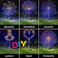 Luz Solar De Fuegos Artificiales LED Exterior Impermeable Con 8 Modos De Iluminación Decoración Festiva De Estrella DIY Luz Fairy Para Jardín - details 5
