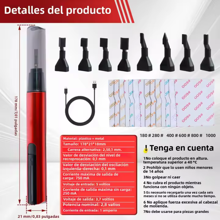 Mini Sándwich Reciprocante Set Portátil Para DIY Con Carga USB Recargable Herramienta De Pulido Y Engrapado Para Manualidades - 1