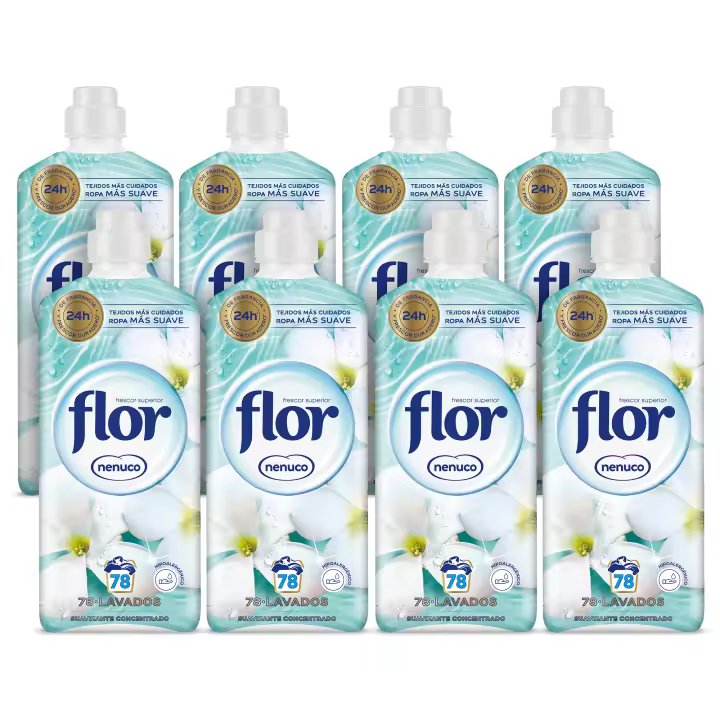 Flor Nenuco Suavizante Concentrado para la ropa 624 lavados (8 botellas de 78 lavados) - 1