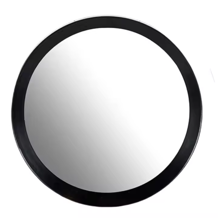 MIRAMAX- Espejo redondo blanco negro de pared cristal negro blanco plástico medidas aprox 50 x 4 x 50 cm - 1