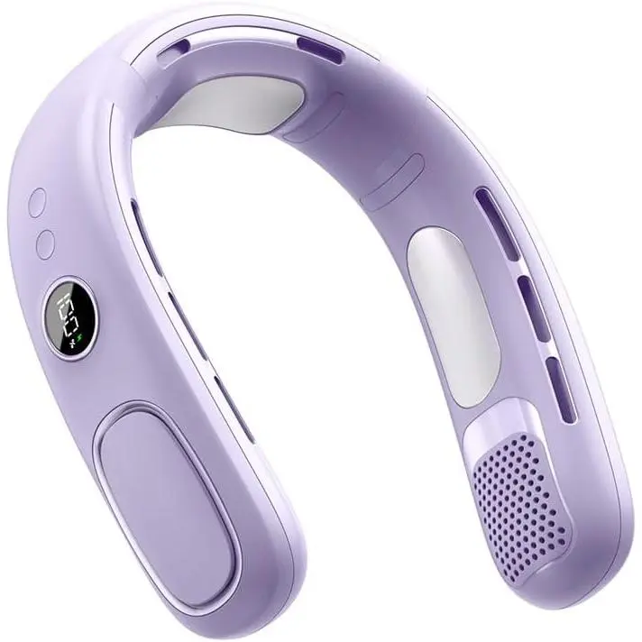 Ventilador de Cuello portáthil, Manos gratis, ventilador personal sin Aspas, ventilador de Cuello de enfriamiento personal, ventilador de Cuello de enfriamiento recargable, 5 velidades - 1
