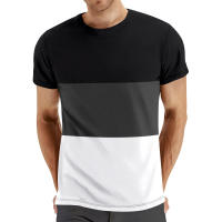 Camiseta deportiva de verano de manga corta con cuello redondo informal de talla grande para hombre, a juego con el color, a la moda para fitness - details 13