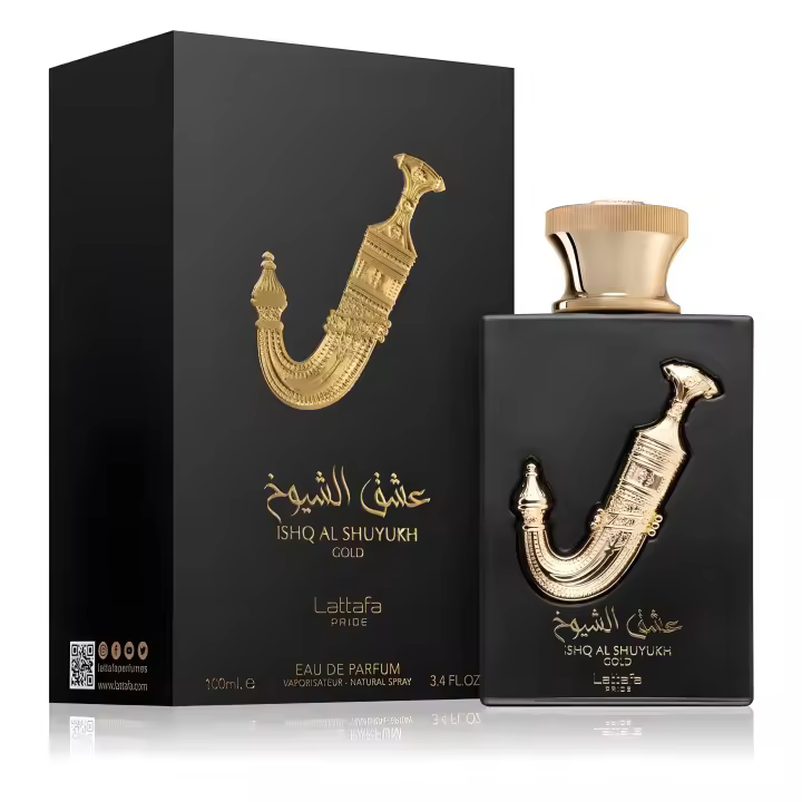 Lattafa Ishq Al Shuyukh Gold Eau de Parfum 100 ml – Luxurious Unisex Arabic Fragrance with Amber, Leather & Vanilla Notes - 1
