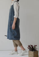 Delantal De Lona Algodón Puro Lavado Vaquero Para Publicidad Y Cocina Bib Overalls Material De Algodón Origen China - details 2