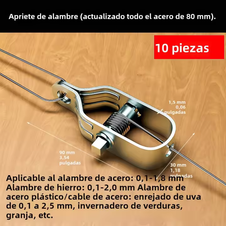 Nueva Actualización 10Pcs Ajustador De Tensión Para Valla Eléctrica Herramienta Para Ajustar Tensión En Vallas De Cables Para Granjas Y Jardines - 1