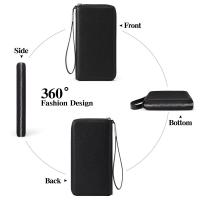 La cartera de las mujeres, cartera de las mujeres del cuero de la capacidad Grande, embrague de La Cremallera, pulsera con el bloqueo de Rfid y más - details 1