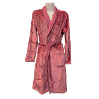 pijama de mujer de 3 piezas - camiseta y pantalon manga larga de algodon - bata de coralina con cinturón y bolsillos,  grueso y cálido, suave y cómodo para dormir, ropa de hogar - Adecuado para otoño e invierno - 12616 - details 2