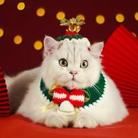 Bufanda Navideña Para Mascotas De Algodón Tejida Cómoda Cuello Calentador Para Gatos Y Perros Accesorio Festivo Para Animales - details 3