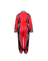 Traje De Carreras Para Niños Rojo Clásico Unipersonal Uniforme De Entrenamiento ATV Drift Polyester Transpirable Traje De Karting Off-Road - details 4
