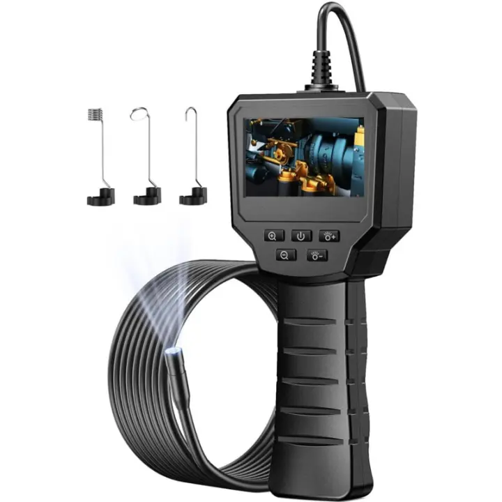 Cámara de inspección de 2,4 pulgadas, cámara 1440P HD de 2,0 MP con 6 LED ajustables, cámara digital impermeable IP67 de 8 mm, 5 m - 1