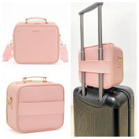 Bolso De Maquillaje Para Mujer En Cuero PU Gran Capacidad Resistente Al Agua Con Espejo Multifuncional Estilo Lady - details 7