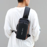 Bolsa De Pecho Para Hombre Antirrobo Casual Deportiva Pequeña Bandolera Motociclista Trendy Material Oxford Cierre De Cremallera - details 9