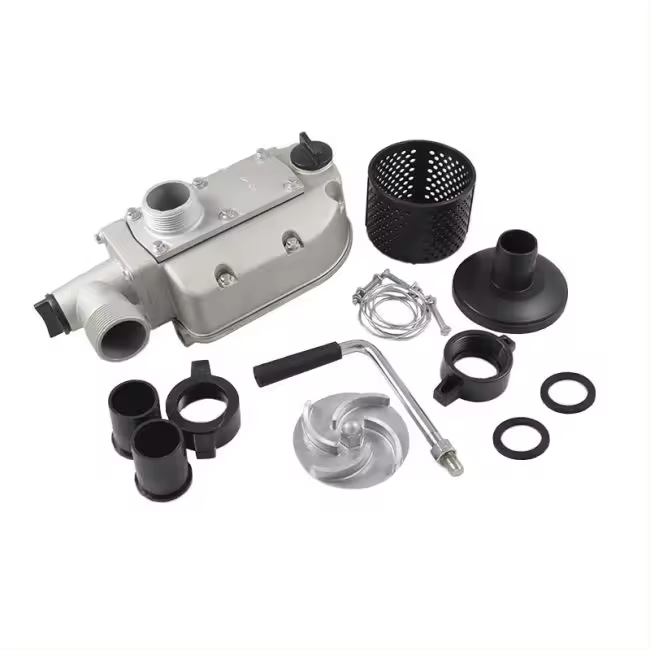 Powertec Pro Kit de Bomba de Agua de Aluminio para Motor de Gasolina 152F 154F 2,5hp 3HP - Eje de Salida de Rosca - 1