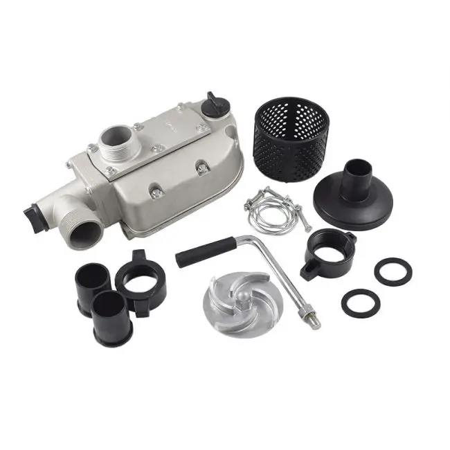 Powertec Pro Kit de Bomba de Agua de Aluminio para Motor de Gasolina 152F 154F 2,5hp 3HP - Eje de Salida de Rosca - 1