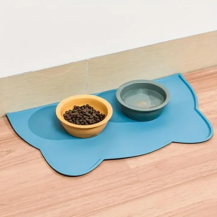 Alfombrilla De Comida Para Mascotas Anti-Derrame Y Lavable Silicona No Esmerilada Para Perros Y Gatos Suministros Para Mascotas - 1