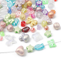 Cuentas De Acrílico Mixtas Al Por Mayor Para Joyería Hecha a Mano Pulseras Accesorios DIY Material De Cuentas Suelta Alrededor De 15-50 Pcs - details 0