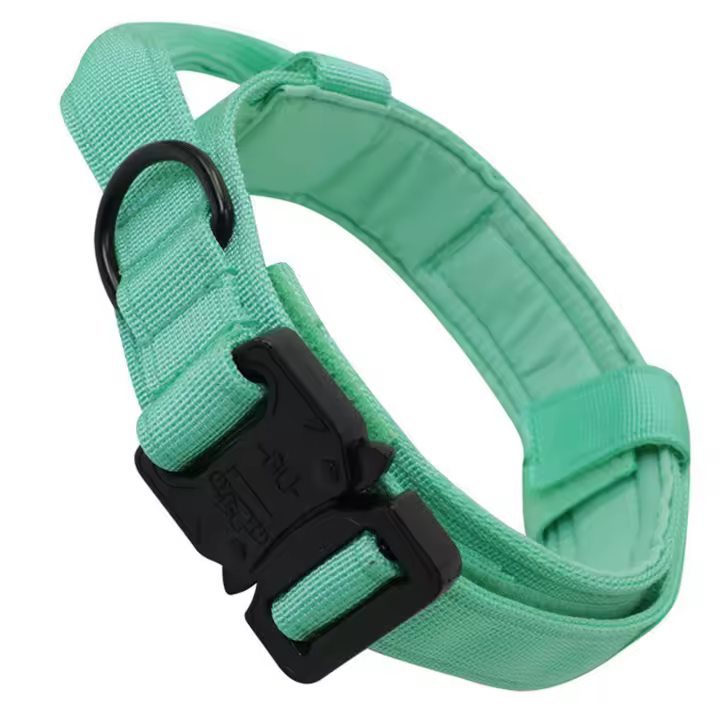 Collar Táctico Reflectante Ajustable Para Perros De Nylon Con Manija Y Desbloqueo Rápido Collar Militar Para Entrenamiento - 1