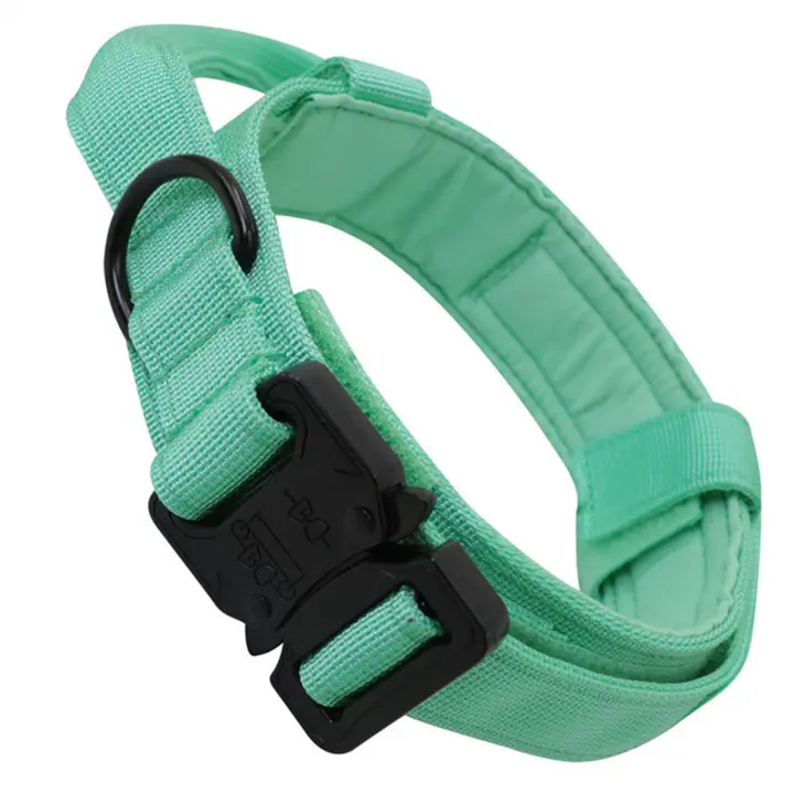 Collar Táctico Reflectante Ajustable Para Perros De Nylon Con Manija Y Desbloqueo Rápido Collar Militar Para Entrenamiento - 1