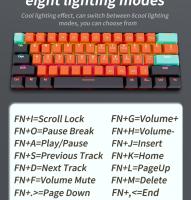Teclado Mecánico RGB MUCAI 61 Teclas Con Cable USB Iluminación LED Para Mac Android Windows Teclado De Juego Estándar Sin Soporte Para El Codo - details 9
