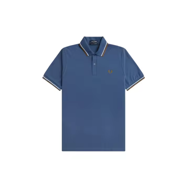 Fred Perry Reissues Original Twin Tipped Polo Midnight Blue / Ecru / Dark Caramel - 1
