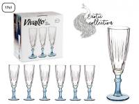 MAXHOME-Juego 6 Copas Cava Fantasía Cristal 170 Ml,Color Azul,Salmon,Verde. - details 4
