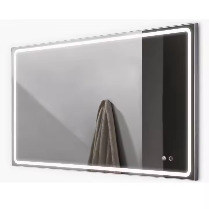 Aplike - Espejo de Baño Rectangular con Luz LED - Sensor de Encendido / Apagado y Antivaho con Regulación de Intensidad - Luz Blanca Fría (5700K) | Modelo MIA BRIGHT - 1