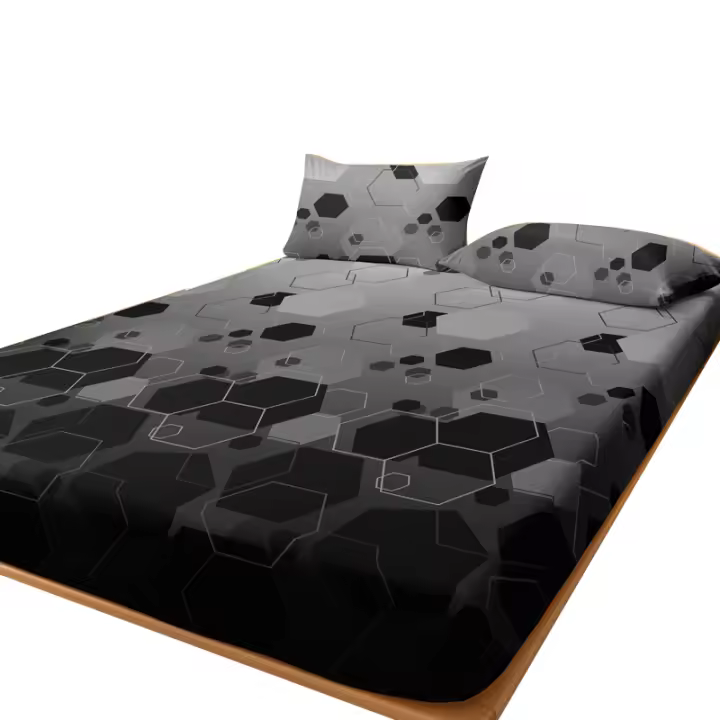 Edredón De Cama Con Patrón Hexagonal Estacado Y Acabado Frosted 1 Pieza Colchón De Cama Impreso Para Dormitorio 100% Poliéster - 1