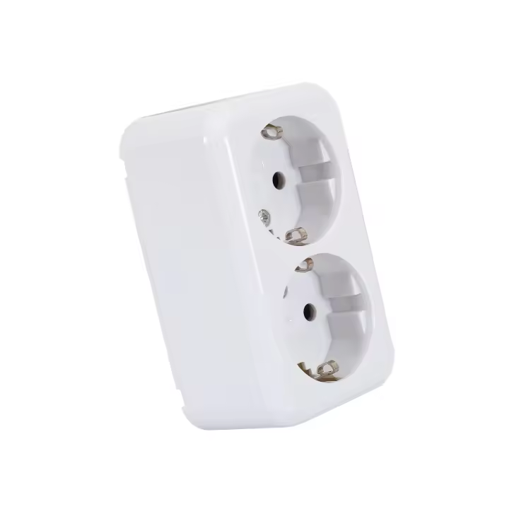 Ledkia Enchufe de Superficie Doble Tipo F Schuko        Blanco - 1