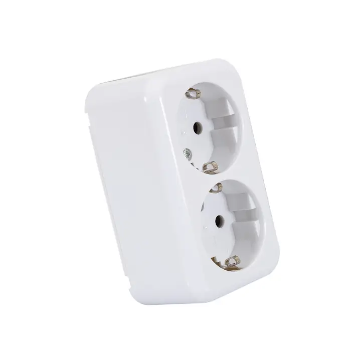 Ledkia Enchufe de Superficie Doble Tipo F Schuko        Blanco - 1