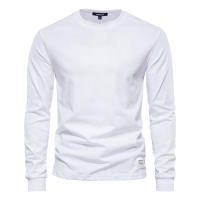 Camisetas de manga larga a la moda de otoño para hombre, camisetas de manga larga de color liso de talla europea, camisetas interiores de algodón para hombre - details 6