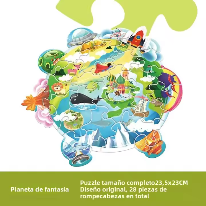Rompecabezas De Papel Irregular Cartoon Para Niños Juguete Educativo Mini Desafío Montessori 24-28-36 Piezas Estilo Animal Espacial Oceanos - 1