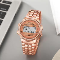 Reloj Digital Elegante Para Mujer En Oro Y Plata De Acero Inoxidable Reloj De Pulsera Electrónico Para Negocios Y Hombres - details 21