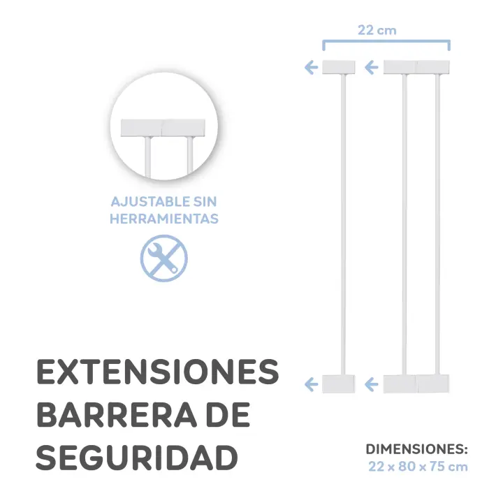 Ms - Barrera de Seguridad Autocierre de niños y Mascotas para Puertas y pasillos - - Máxima Polivalencia de 75 a 82 cm - Fácil de Instalar - 1