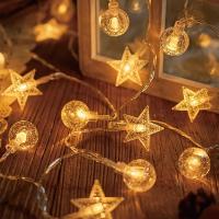 Cadena De Luces LED Estrella Y Bolita Impermeable Para Decoración De Fiestas Cumpleaños Boda Camping Canopy Toldo Jardín - details 2