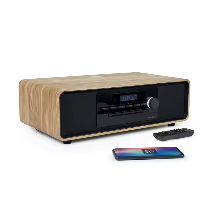 Thomson MIC300IBT Radio CD Bluetooth 60 W MP3 USB con carga de inducción Negra - 1