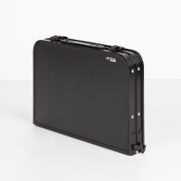 Aktive - Mesa baja exterior, 60x45x27/56 cm, color negro, ajustable en altura, topes antideslizantes, asas de transporte, cierre de seguridad, incluye red auxiliar desmontable, peso soportado 30 kg, mesa plegable, mesas de camping, playa y jardín - details 1