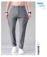 Pantalones Casuales Para Hombre Verano Ultrafino Seda De Hielo Delgados Rectos Negros Grises Pantalones De Negocios Rapidos Secados - details 8