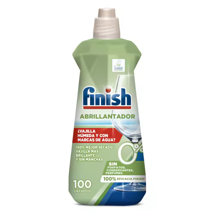 Finish 0% ABRILLANTADOR para el Lavavajillas, Vajilla Brillante y Seca, Previene Machas Cal, Sin Fosfatos, Perfumes ni Conservantes, Ecológico, Producto Sostenible, Respetuoso Medio Ambiente, Pack Reciclable - 1
