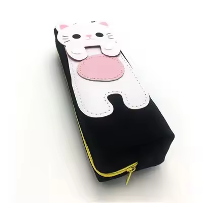 ShopINess Estuche Escolar Grande con Diseño de Gato Varios Colores Disponibles - Elegante y Práctico - 1