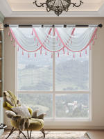 Valance Transparente Para Ventana En Blanco Romántico Con Bolso Para Percha Decoración De Puerta Y Ventana Para Sala De Estar Material 100% Poliéster - details 8