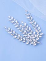 Accesorio Diario Para El Cabello De Mujer En Color Plata Con Hojas De Cristal Headpiece Para Boda Joyería De Cabeza - details 4