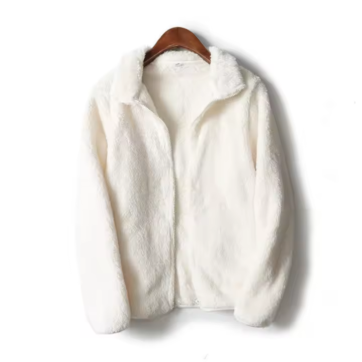Nueva Estilo Otoño Invierno Chaqueta De Coral Polar Para Mujer Cierre De Cremallera Exterior De Poliéster Suave Y Cálida Ropa Casual - 1