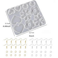 Set De Múltiples Múltiples De Molde De Resina Epoxy Para DIY Pendientes De Joyería Con Colgantes De Silicona Geométrica Herramientas De Arte - details 7