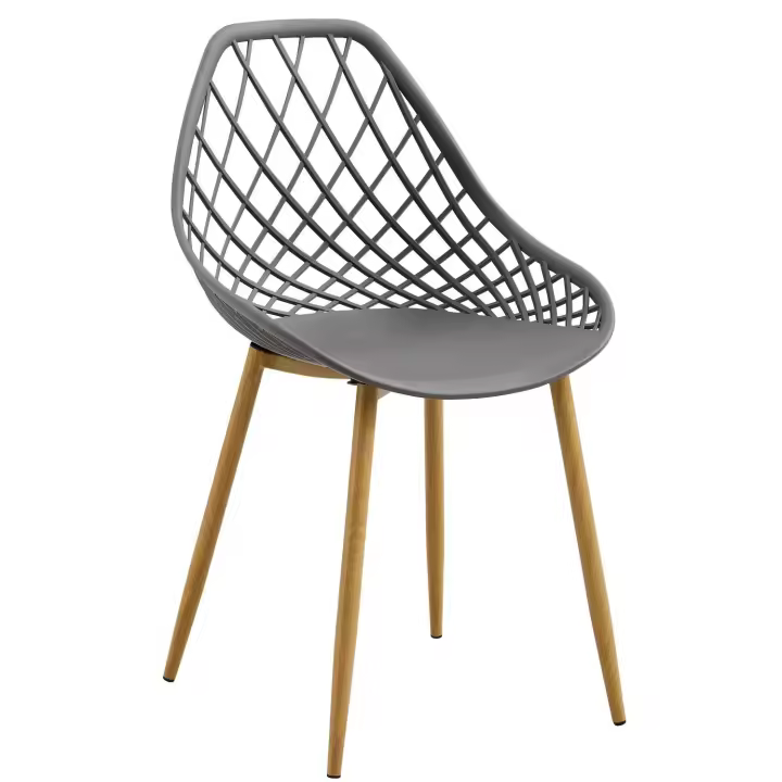 Silla STRAUSS, metal, polipropileno gris oscuro - 1