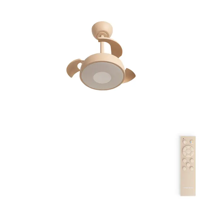 CREATE - Ventilador de techo 40W silencioso Ø55cm aspas retráctiles con luz LED - WIND CLEAR CUP - 1