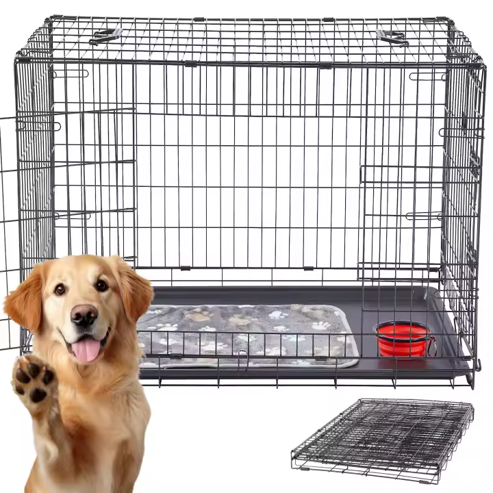 AREBOS Jaula para perros S Caja de transporte para perros Caja celosía plegable - 1