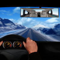 Espejo Retrovisor De Coche Ancho 285mm Vista Amplia Convexa Para Visión Mejorada Interior Clip Enclavable Auxiliar Automático - details 2