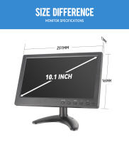 Monitor LCD Portátil KTYDKP 10.1" Con Entrada De Video 2 Canales AV/VGA/HDMI/BNC Pantalla Rotable Con Altavoz USB Para Coche - details 2