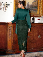 Vestido Elegante De Seda Con Detales De Lámpara Y Cuello En V Para Mujer Vestido De Noche De Fiesta Cocktail Slim Fit Con Manga Larga Y Cierre De Cordón - details 8