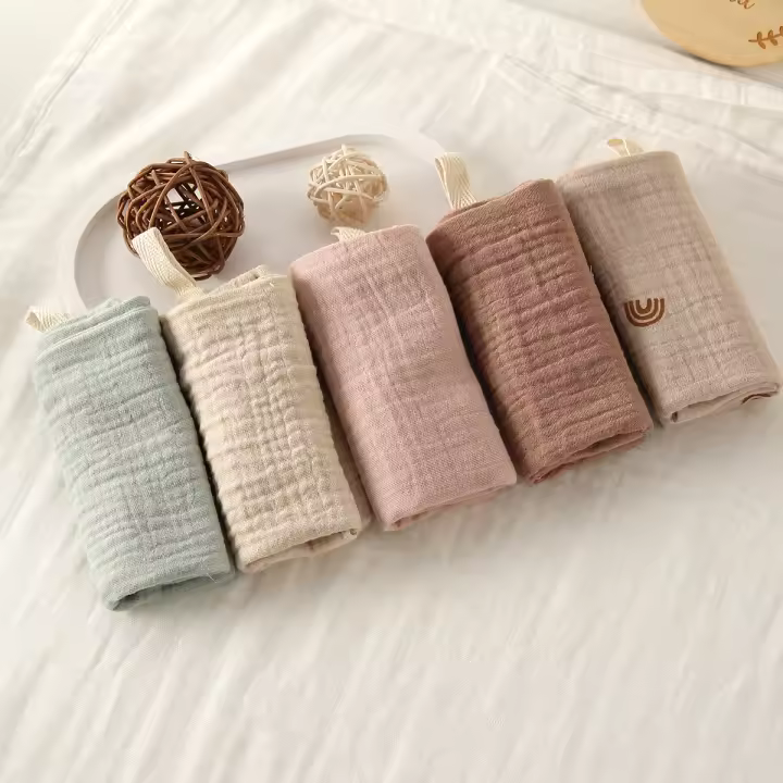 Toallas De Loro Puro Para Bebés 5 Unids Toalla De Loro Cuadrada 6 Capas Suave Y Absorbente Toallas De Gasa Para Recientes Nacidos - 1